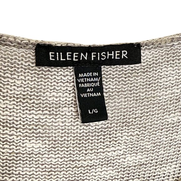 Eileen Fisher Marled Gray Knit Sweater, L - Picture 6 of 7